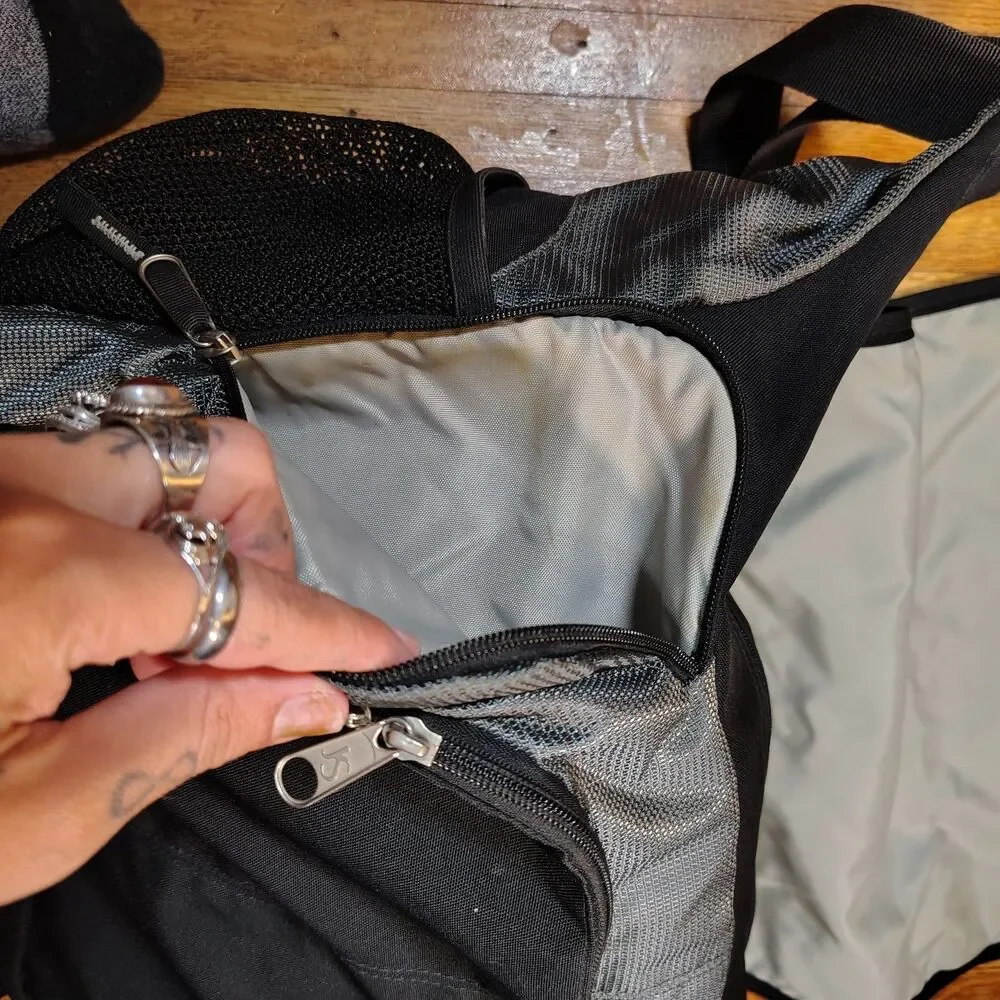 Jansport Blk Gray Messenger Bag Laptop Bag Y2K
